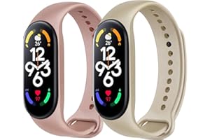 AMZPAS [2 Pack]Opaski sportowe dla Pasek Xiaomi Band 7, miękkie silikonowe paski zamienne dla Xiaomi Mi Band 7 Kobiety Mężczyźni