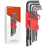 GETLITOOL 13pcs Professional Allen Key Set Ball Point 1.2mm-10mm | Allen Key Models Laser Engraving Hexagonal Key 6150 Chrome