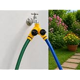 &Ccedil;ift &Ccedil;ıkışlı Vanalı Musluk Adapt&ouml;r&uuml; 1/2" - 3/4" | Bah&ccedil;e Hortumu Y Bağlantı Aparatı | Bağımsız Su Kontrol&uuml;