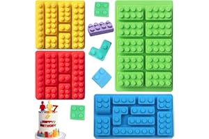 YXHZVON 4 pezzi Stampi per Robot, Stampi in Silicone per Mattoni da Costruzione, Stampi per Caramelle Antiaderenti, per Dolci, Gelatina, Biscotti, Cioccolato, Decorazione Della Torta