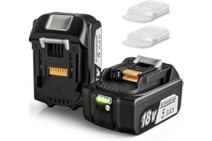 Quantrex 2X 18V 5000 mAh per batteria Makita BL1850 BL1850B BL1860B BL1860 BL1840B BL1840 BL1830 BL1835 BL1845 194204-5 LXT-400 con indicatore LED con copertura della batteria