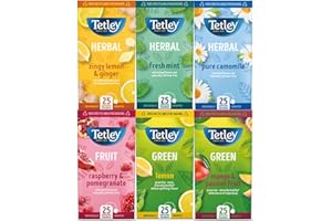 Tetley Mixed Fruit Tea Variety, Unique Fruity Flavours, 150 Individually Wrapped Bags, Herbal and Green Tea Selection