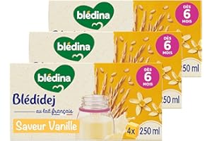 Blédina Blédidej 12 briques Céréales Apport Lacté Saveur Vanille dès 6 mois (Pack de 3x4 briques)