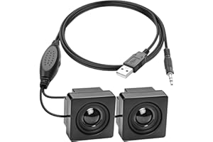 XMSJSIY Altavoces mini para PC, entrada TRS 3,5 mm, control de volumen, alimentado por USB, estéreo, 1,2 m