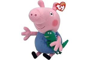 TY George Plüschtier, weicher Teddy für Kinder, sammelbares Baby-Stofftier, hochwertige, kuschelige Geschenkidee für Jungen und Mädchen, 15 cm, Rosa