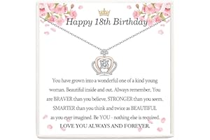 VOSAP 12th-21st Birthday Gifts for Girls, Sterling Silver Crown Necklace 13 16 17 18 21 year old gifts for girls, Birthday Jewellery Presents for Daughter Granddaughter Friend Women