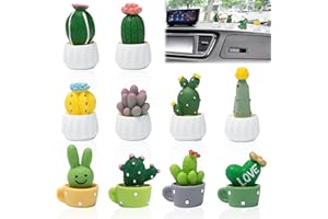 Neikafan 10 Piezas Cactus Decoracion Coche Mini Cactus Decoracion Interior Coche Pequeño Cactus Artificial Coche Decoración Interior para El Salpicadero del Coche Mesa de Ordenador Oficina