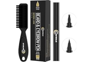 OMWAH Beard Filler Pencil (Brown) Instant Beard Filler Pen for Thicker Beards, Mens Beard Pen, Beard Colouring Beard Filler Pen for Beard Filling & Beard Thickener, Waterproof Beard Pencil