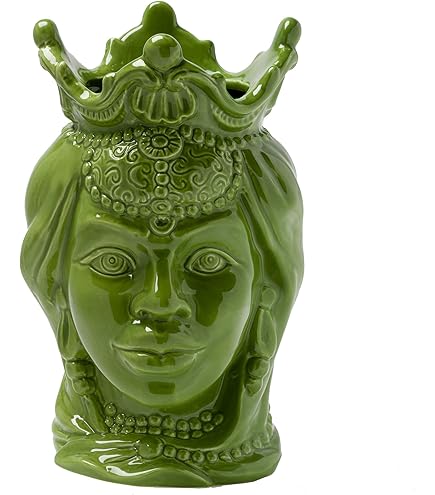 Barattolo Testa Di Moro Siciliana Baroni Home - In Porcellana Dipinta A Mano, 12x12x25cm, Con Tappo Ermetico - Foto 8