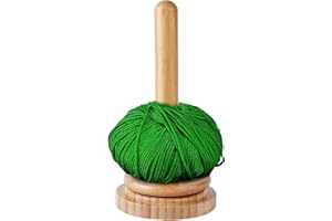 DUBBULON Hilandero De Hilo De Madera - Husillo Giratorio Con Soporte De Lana Portátil | Porta Bolas De Lana Para Tejer Crochet | Soporte Giratorio Para Lana De Tejer | Regalo De Crochet Para Amantes Del Tejido