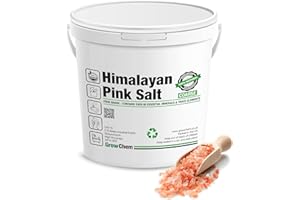 Grow Chem Himalayan Pink Salt (1Kg Bucket) COARSE Grade Natural, Unrefined Pink Rock Salt from The Himalayas, Coarse for Grinder Refill, Cooking and Bathing