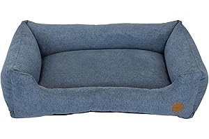 JACK AND VANILLA, Coussin pour Chien, Modèle Riga Sofa, Couleur Bleu, Taille L, 100 x 70 x 27 cm