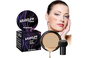 AUFLOSUNG CC Crème BB Crème Fond de Teint Liquide CC Air Cushion CC Cream Correcteur de Maquillage Nude Correcteur de Fond de Teint, Teint Uniforme Couverture Parfaite -Couleur de Peau Profonde (#3)