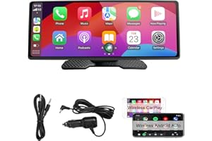 XINROAM Pantalla Coche de Carplay y Android Auto Inalambricos - Radio Portatil de 9.3 Pulgadas con Pantalla Tactil, Mirror Link - Carplay Pantalla para Coche con Control de Asistencia por Voz