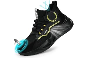 LAoutun Safety Trainers Men Womens Breathable Steel Toe Cap Trainers Safety Shoes Mens Safety Boots Work Trainers Lightweight Work Boots Construction Industrial Steel Toe Cap Boots