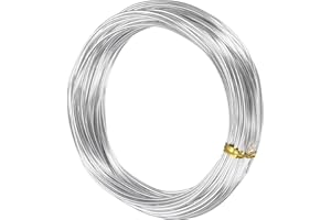 M METERXITY 1,5 mm Bonsai-Trainingsdraht, 32,8 Fuß Gesamtlänge eloxierter Aluminium-Bonsai-Draht für das Formen von Bonsai-Bäumen/Astfixierung/Stammfixierung/DIY-Basteln [Silber]