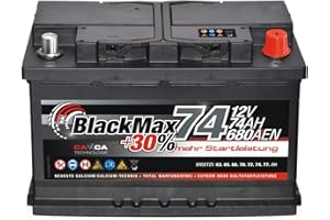 PKW Batterie Autobatterie 12V 74Ah BlackMax Starterbatterie statt 70Ah 72Ah 75Ah