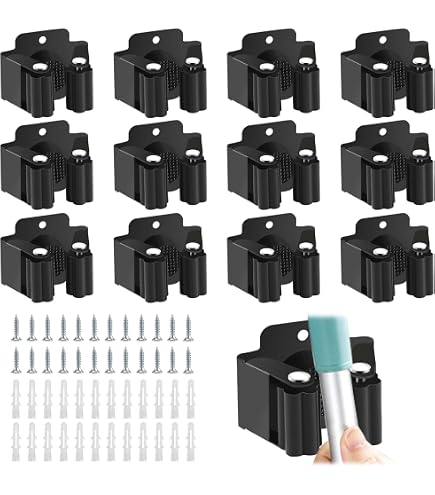 Porte-outils Mural 4 Supports - 160 Cm Total, Crochets Pour Pelle, Balai, Tuyau, Garage, Remise, Fer Peint Noir