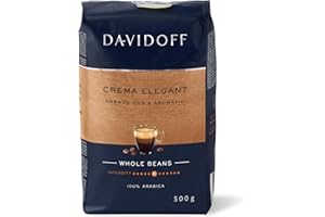 Kawa ziarnista Davidoff Cafe Creme Elegant 500 g | Arabika | intensywny smak | aromatyczna | lekko kwaśna | bardzo ciemna | mocno palona | aromatyczna | czekoladowa nuta |