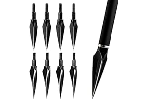 The7boX 8Pcs Têtes de Flèches en Métal Tir à l'arc Flèche Traditionnelle Broadheads Conseils Points de Chasse 125 Grains Noir Flèche Tête Arbalète Arc à Poulies Tir