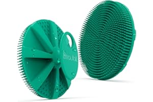 BEAUTAIL Brosse de bain en silicone, plus hygiénique que le luffa traditionnel, mousse bien, durable, exfoliante douce pour femmes et hommes, peaux sensibles de bébé, vert