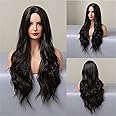 vowyore Long Black Wigs for Women, Synthetic Hair Wig for White Women
