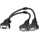 BENFEI VGA Splitter Kabel, Y-förmige VGA-Splitter, 30 cm, Schwarz