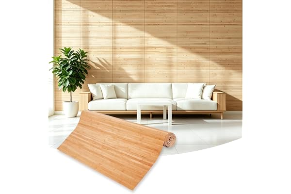 Bambu väggpanel, väggbeklädnad bambu, naturlig inre väggdekoration av karboniserad bambu, förnybara paneler för vägg, tak, möbler, skåp, kontor (40 x 244 cm)