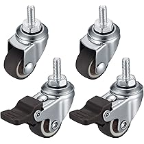 Roulettes Pour Meubles Lourds 4 Roulettes Pivotantes Pour Charges Lourdes 75mm - Avec Freins, Support Jusqu'à 480kg Roues Pivotantes Frein