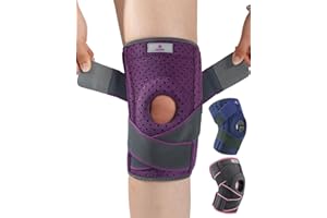 ABYON Ginocchiera Ortopedica, Regolabile Tutore Ginocchio con Stabilizzatori Laterali Rotulea Supporto Sportiva per Uomo e Donne Legamenti Rotula Menisco Artrite (S/M)