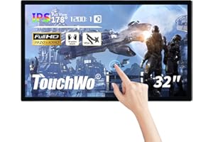 TouchWo Pizarra Inteligente táctil 32 Pulgadas, Pizarra interactiva y Smart TV 16:9 FHD 1080P, PC Todo en uno con Windows 10 para la Industria, la Oficina y el Aula, Pantalla de Monitor Vertical