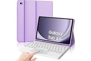 IVEOPPE Teclado para Samsung Galaxy Tab A9 Plus 11 Pulgadas 2023 con Touchpad, Funda Teclado Trackpad Español Ñ Bluetooth Desmontable para Samsung A9+ 11 Pulgadas (SM-X210/X216/X218) 2023, Violeta claro