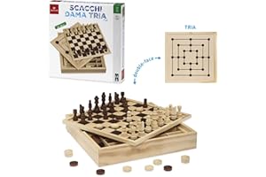 Dal Negro 53908 - Scacchi Dama Tria, Legno Naturale, 2 o piu'giocatori