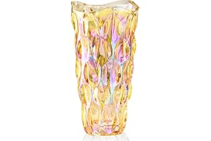 CEMABT glasvaser, okrossbara, tjocka, moderna, färgglada, vintage, transparent, för bordsdekoration, blomvaser, stora vaser f