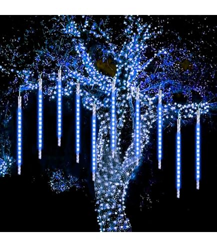 Dekofun Luci Di Natale A Cascata 2M 200 LED Per Esterno | Impermeabile IP65 Con 8 Modalità E Timer | Luce Da Albero Fili D'Angelo Con Spina