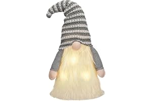 ‎VALERY MADELYN Valery Madelyn Gnom Christbaumspitze, 42cm Weihnachtsbaumspitze mit 1 Meter Lichtern und Timer Batterie, Weihnachten Geschenk und deko Weihnachten,Thema Silber Weiß, EG0109-0080