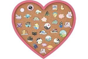 BENECREAT Lavagna Sughero da Parete A Forma di Cuore Rosa, Lavagna Espositiva Da 28x21.7cm, Bacheca Sughero Pannelli Sughero Muro per Esposizione di Spille, Decorazione della Casa