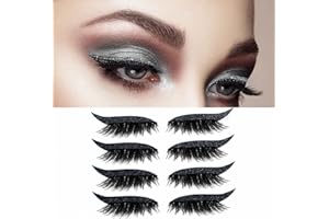 TUKNON Eyeliner Pegatinas de Pestañas,Pegatinas Delineador De Ojos Reutilizables,Pestañas Postizas,Pegatinas de Maquillaje de Ojos,4 Pares de Pegatinas para Pestañas,Maquillaje de Ojos Autoadhesiva Rápida