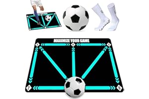 YUJUVI Tapis Football Entrainement 90 x 60 cm Tapisn d'entraînement Foot Antidérapant pour Football Dribble Footstep Pratique de Contrôl