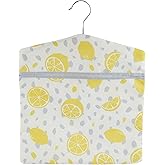 Beldray LA032005LEMFEU7D Lemon Print Peg Bag - Hang on Line Peg Organization Easy Hanging Hook for Storage Holds up to 100 Pe