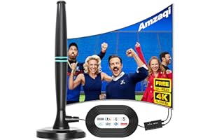 WAINHEFU Digital TV Aerial 350+ Miles Long Range, TV Antenna Indoor for Freeview TV Support 4K 8K 1080P Local TV Channels with Amplifier Signal Booster & 16.4 ft Coax Cable