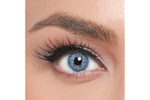 FAMELENSES ICONIC farbige Kontaktlinsen SAFIR – stark deckende Monatslinsen für 3 Monate in sattem Blau, besonders natürliches Ergebnis für alle Augen - 1 Paar…