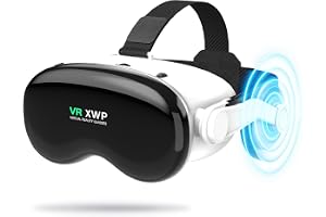 XWP VR-glasögon för , 3D Virtual Reality-headset med hörlurar, för filmer och spel, kompatibel med iPhone/Android (4,7–7,0 tum), HD-lins mot blått ljus, present