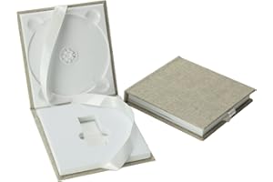 ELEGANTDISK Custodia USB. 1 disco, 1 chiavetta USB. Tessuto di lino grigio.