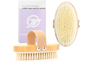 FREATECH Brosse Corps (2 Modèles), Brosse Sèche avec Poils Naturels Durs pour Exfolier Peau, Éliminer Cellulite et Drainage Lymphatique, Brosse Bain/Douche avec Poils Nylon Doux pour Nettoyage Douceur