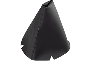 AERZETIX - Schaltsack - aus Kunstleder - Schwarz - Schwarzen Nähten - für Auto