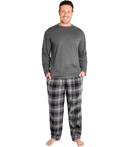Set di pigiami morbidi in gomma gialla con motivo a paperella per uomo a maniche lunghe superiore e inferiore Pjs Set indumenti da notte