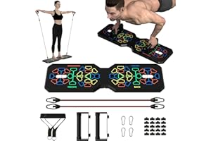 READAEER Podpórka do leżenia | Push Up Board | wielofunkcyjne uchwyty do pompek | składany stojak do pompek | trening siłowniczy | z elastyczną linką treningową