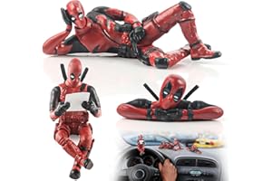 Fonyiunce 3 Piezas Divertidas de Anime Deadpool Anime, Accesorios de Decoración Interior de Automóvil, Decoración de Espejo Retrovisor de Anime, Decoración de Espejo Retrovisor para el Hogar, Regalo