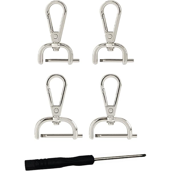 Portachiavi Girevoli 4 Pezzi Con Cacciavite - Moschettoni In Lega Di Zinco Per Chiavi